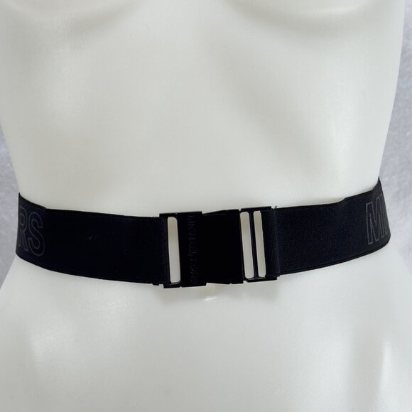 MICHAEL KORS Black Logo Elastic Adjustable Belt Buckle Closure For Women Or Men - Picture 1 of 9